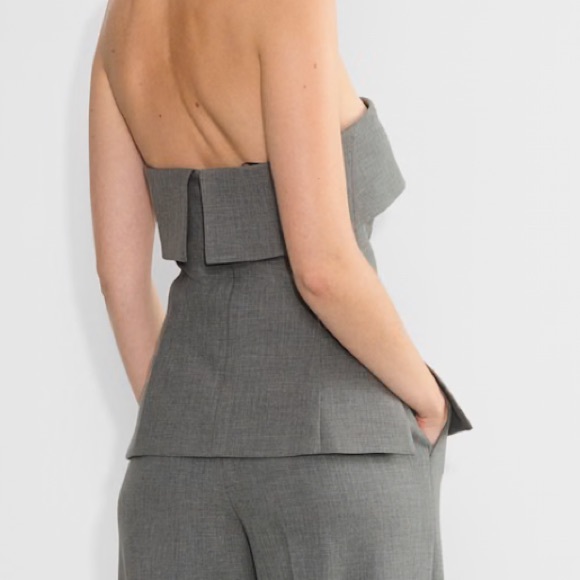 Aritzia Babaton color Heather Dark Grey Element Tube Top - Picture 5 of 6